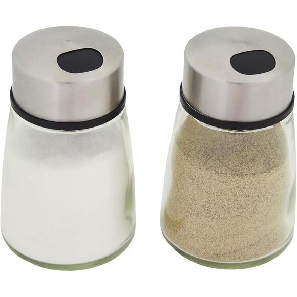 Kamenstein Salt and Pepper Filled Glass Shakers With Rotating Shifters New - Picture 2 of 11